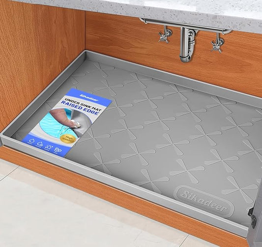 SIKADEER 22" x 19" Under Sink Mat Waterproof, Silicone Mat Kitchen Drawer Shelf and Cabinet Liner, Sink Protector for Kitchen Organizers and Storage, Boot Tray Pet Food Mats