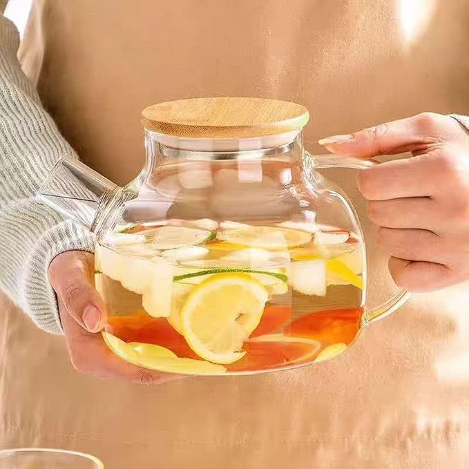 Glass Teapot Stove Safe, with Removable Filter Infuser, Suit for Loose Leaf Tea and Flowering Tea (33.8oz)