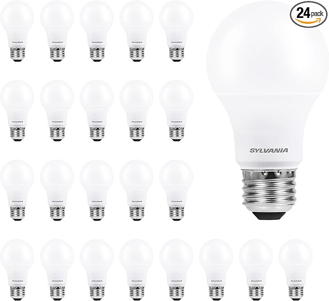 LEDVANCE Sylvania ECO LED A19 Light Bulb, 60W Equivalent, Efficient 9W, 7 Year, 750 Lumens, Non-Dimmable, Frosted, 5000K Daylight - 24 Pack (40987)