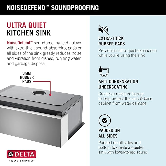 DELTA FAUCET Rivet 30-inch Workstation Farmhouse Apron Front Kitchen Sink Undermount 16 Gauge Stainless Steel Single Bowl with WorkFlow Ledge and Kit of 5 Accessories, 95C9031-30S-SS