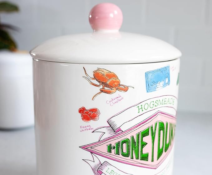 Harry Potter Honeydukes Sweets 10-Inch Ceramic Cookie Jar | Food Storage Jar For Candy, Spice | Flour and Sugar Containers With Lids, Home & Kitchen Canisters For Counter Top, Housewarming Gifts