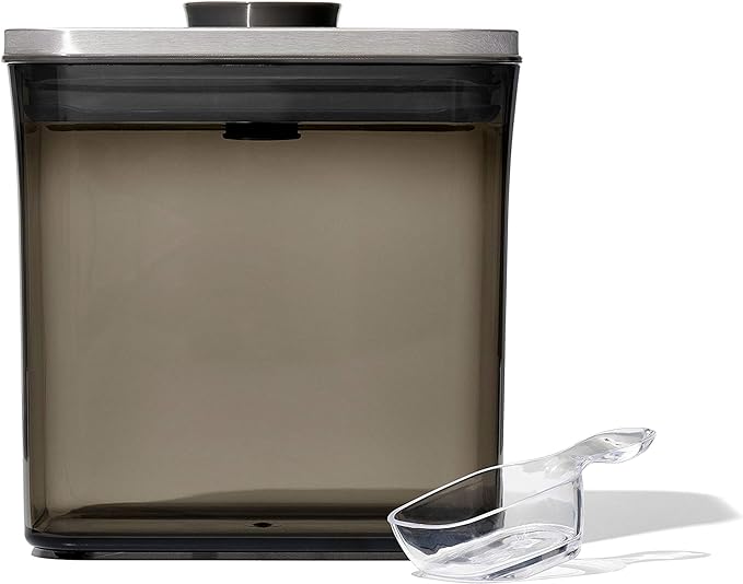 OXO Steel POP Coffee Container with Scoop- 1.7 Qt for Coffee, Tea and More,Grey