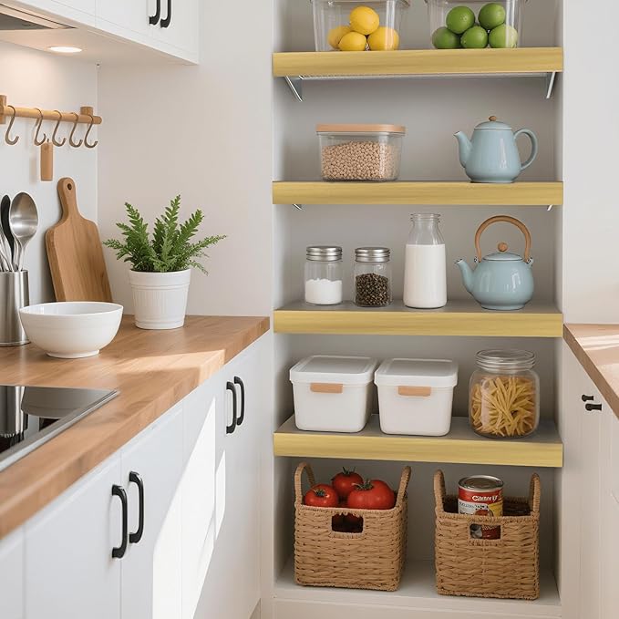 Wooden Wire Shelf Covers for Pantry & Closet – Wire Rack Covers for Shelves, Durable Wood Shelf Covers for Kitchen, Laundry Room, Storage Organization(Yellow Oak,36in*16in)