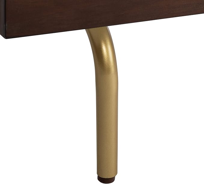 Safavieh Home Genevieve Mid-Century Modern Walnut and White Storage TV Media Stand