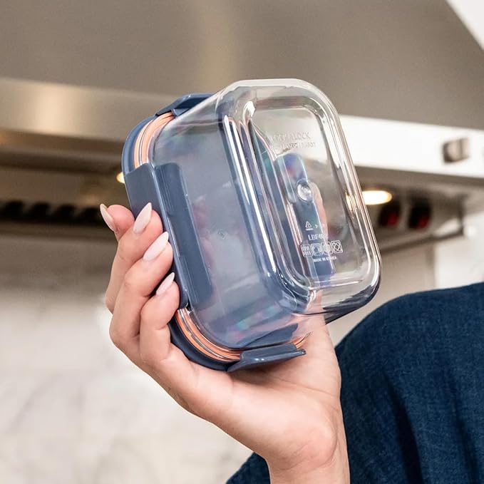 LocknLock LBF405RS12N Modular Plus Food Storage Container,24 set (12 containers & 12 Lids)- Navy