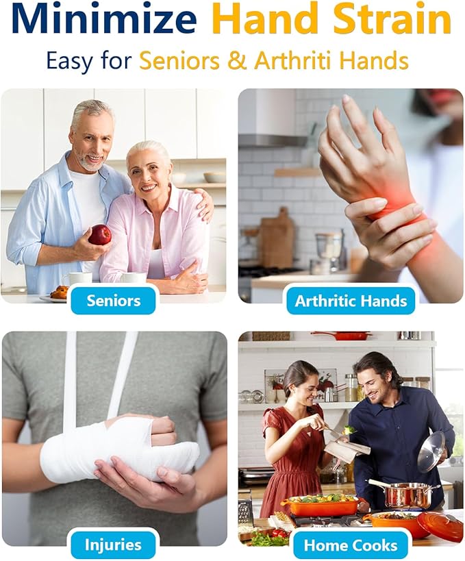 Electric Can Opener for Seniors Arthritis: Battery Operated, Hands free, Cordless, One Touch, Easy to Clean - Automatic Can Opener Smooth Edge with Powerful Motor for Kitchen by Befumly