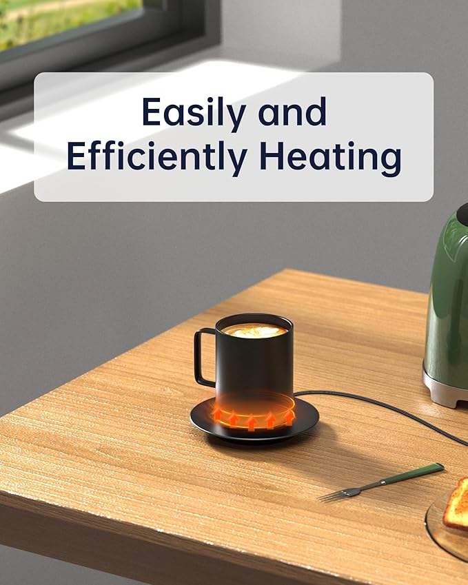 WUKUR Charging Coaster 2 Compatible with Temperature Control Mug 2, Smart Mug Charger for Smart App-Controlled Temperature Travel Mug