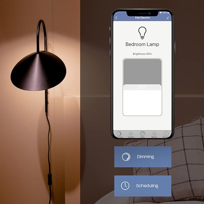 Feit Electric Smart Light Bulbs with RGBW Color Changing and Tunable White, 60W Replacement, Dimmable, Wi-fi Enabled, No Hub Needed, Works with Alexa and Google, OM60/RGBW/CA/AG/3, 3 Pack