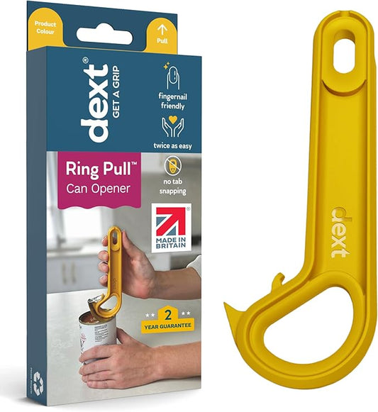 Dext - Ring Pull Can Opener, Pop Can Opener for Seniors, Arthritis, and Parkinson’s, Easy Open, Ergonomic Handle with Comfortable Grip. Perfect for Soda, Pet Food, and More (Apricot)