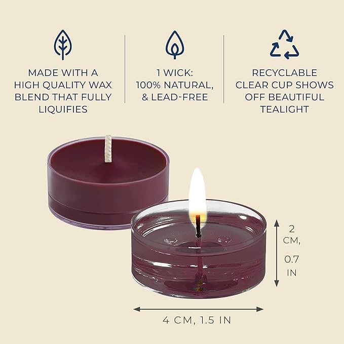 PartyLite Gift Set of 12 Universal Tea Lights, Mulberry Scented, Notes of Black Currant, Sweet BlackBerry, Juicy Mulberry & Pomegranate, 4-6 Hour Burn Time, Luxurious & Rich, Perfect for Gifting