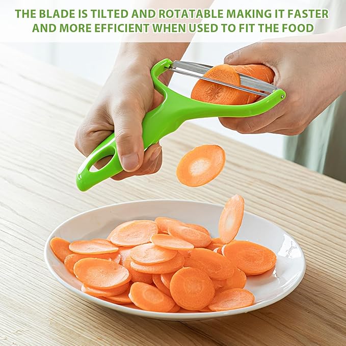 Upgrade 2 pack Veggie cabbage shredder for coleslaw stainless steel cucumber carrot Potato peeler grater slicer,Kitchen gadgets (green)