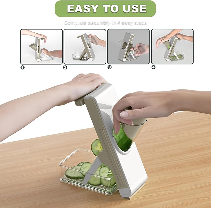 Eletronova Safe Mandoline Slicer for Kitchen, Vegetable Slicer for Kitchen