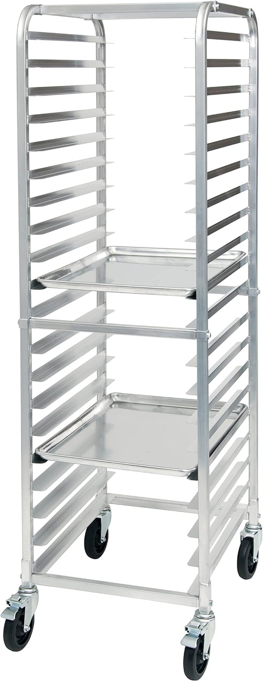 Winco 20-Tier Aluminum Sheet Pan Rack with Brake