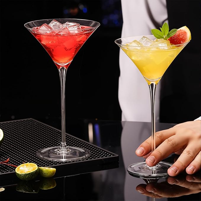 KAMMAK Martini Glasses Set of 2, 4.73 oz Clear Crystal Cocktail Glasses with Stem, Reusable Cocktail Glassware for Wedding Birthday Party, Bar, Margarita, Whiskey, Gin, Tequila, ZY1801