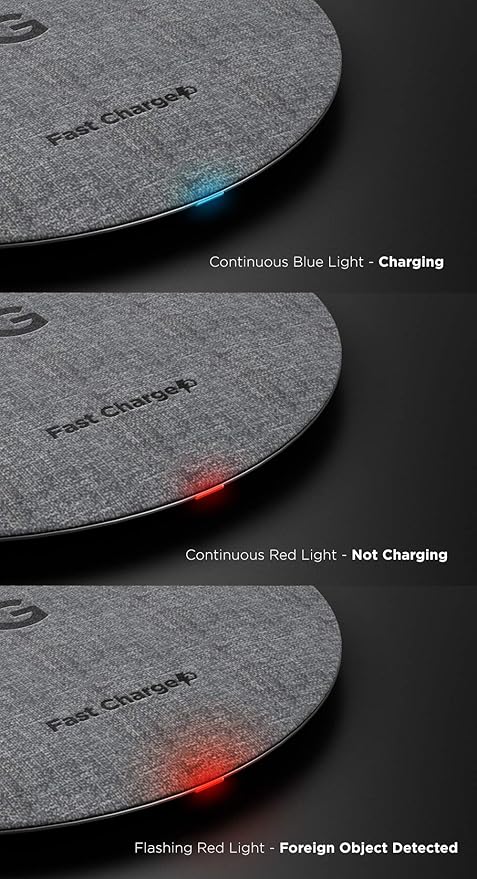 Encased Wireless Charger Pad for Samsung Models (Quick Charge 3.0) (Fast Charging Qi Enabled) Non-Slip, Case Compatible (Premium Metal Construction)