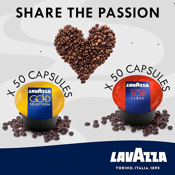 Lavazza Blue Capsules Coffee Pods Variety Pack – 100 Count (2 Packs of 50) – Top Class & Gold Selection Medium Roast Espresso – Compatible with Lavazza LB Machines Only