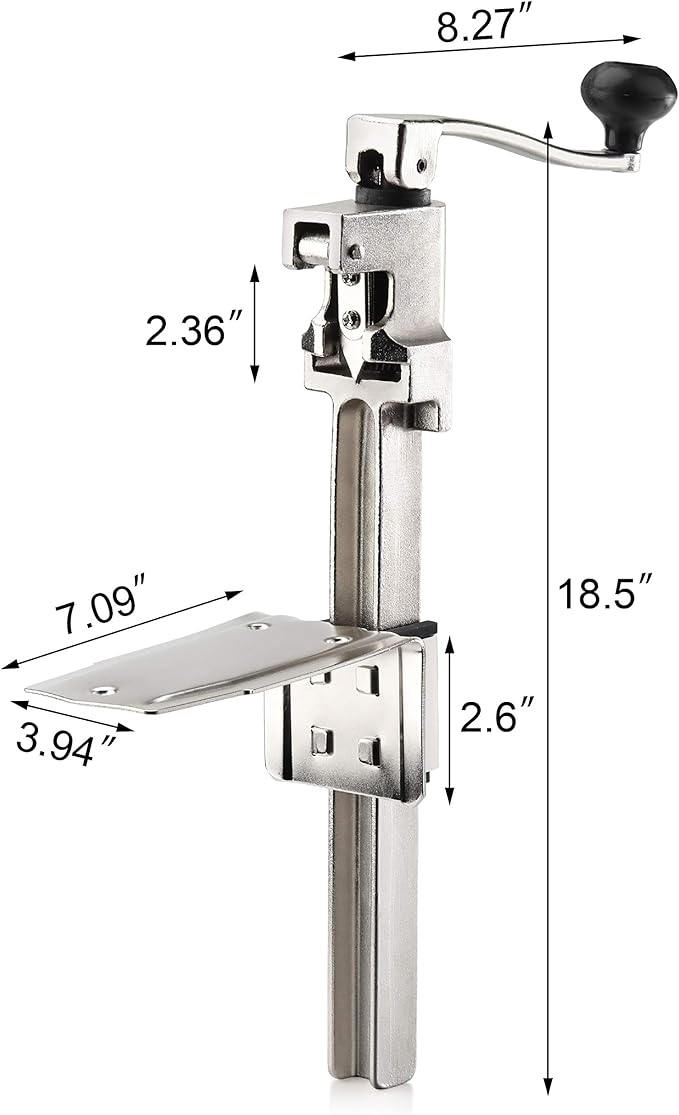 New Star Foodservice 7006841 Manual Table Can Opener with Plated Steel Base For Cans Up to 11” Tall