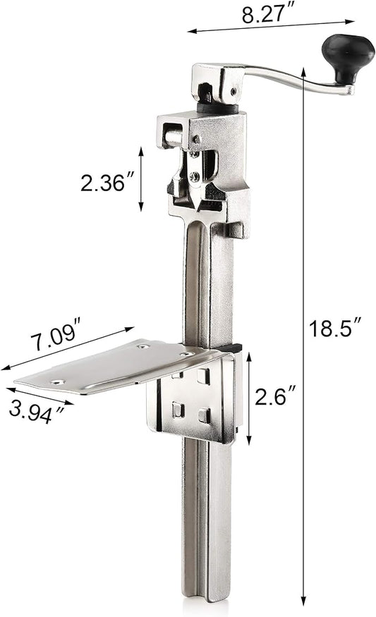 New Star Foodservice 7006841 Manual Table Can Opener with Plated Steel Base For Cans Up to 11” Tall