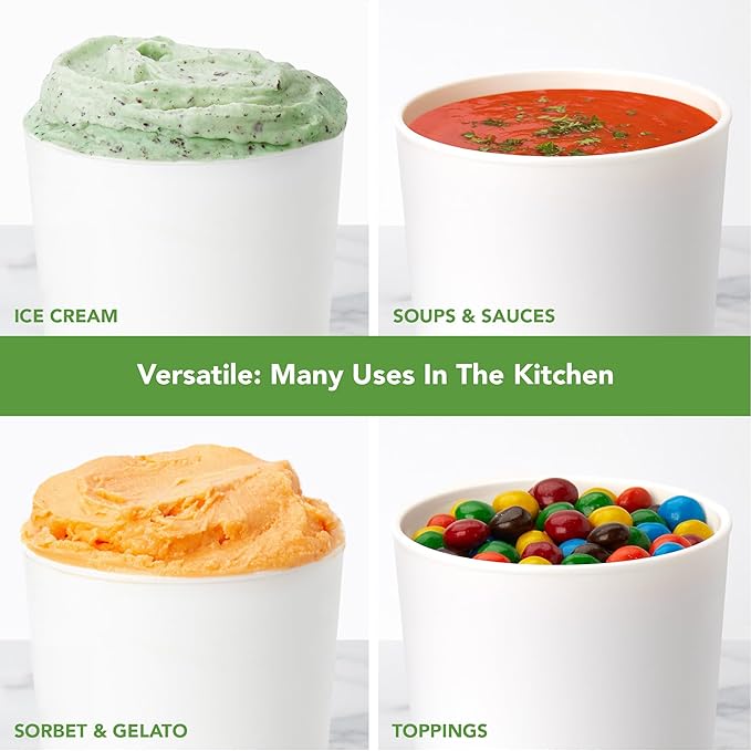 Tovolo Sweet Treat, Reusable Ice Cream Container for Homemade Ice Cream, Charcoal - 1 Quart Stackable Storage Tubs with Silicone Lids for Freezer - BPA-Free & Dishwasher-Safe