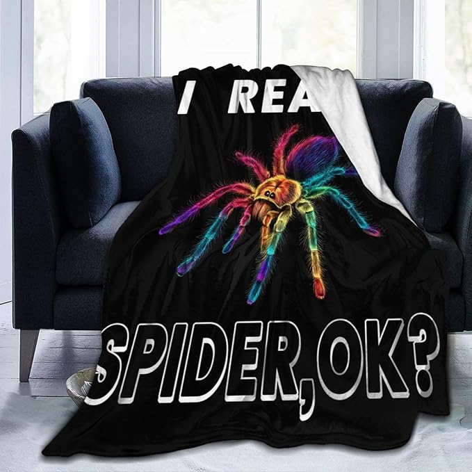 Spider Blanket Gifts for Girls Women Halloween Spider Throw Blankets Cozy Plush Fleece Flannel Fuzzy for Boys Men Decor 60"X50"