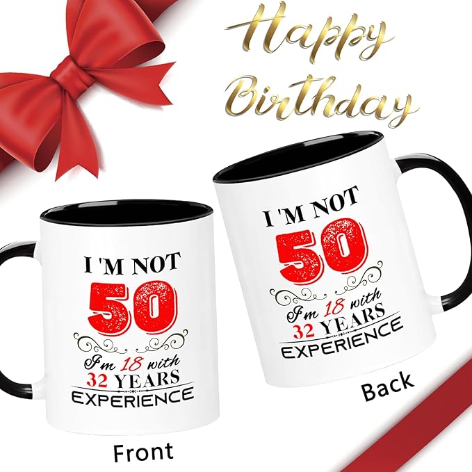 50th Birthday Gift for Women and Men - 1975 Mug Cup, 11oz - Decorations for 50 Year Old
