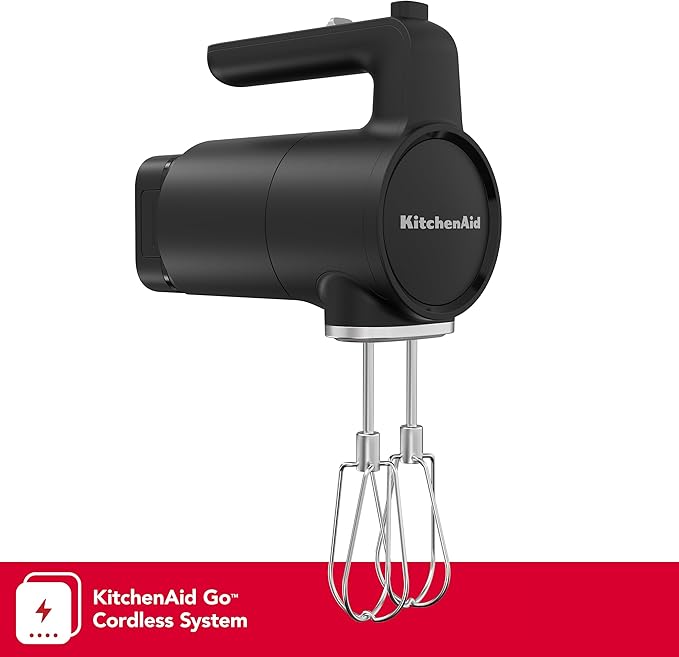 KitchenAid Go Cordless Hand Mixer - battery included, KHMR762, Black Matte