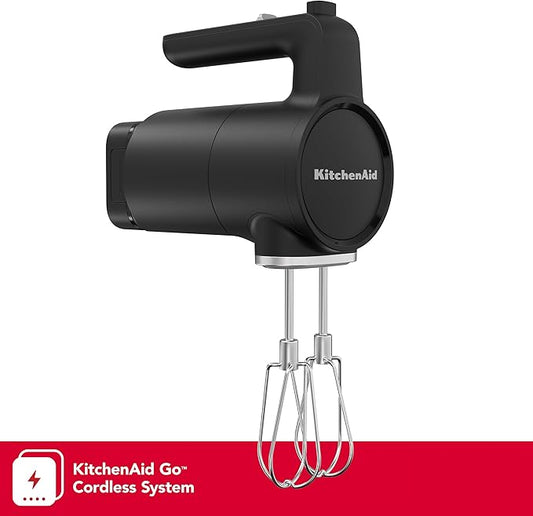 KitchenAid Go Cordless Hand Mixer - battery included, KHMR762, Black Matte