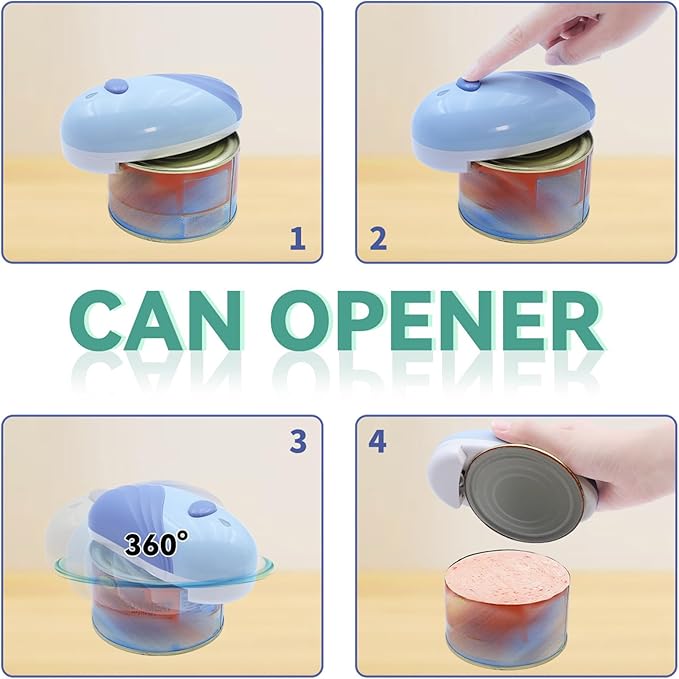 Automatic Can Opener for Jar Opening Portable Rechargeable Electric Bottle Lid Opener for Homes Kitchen Use