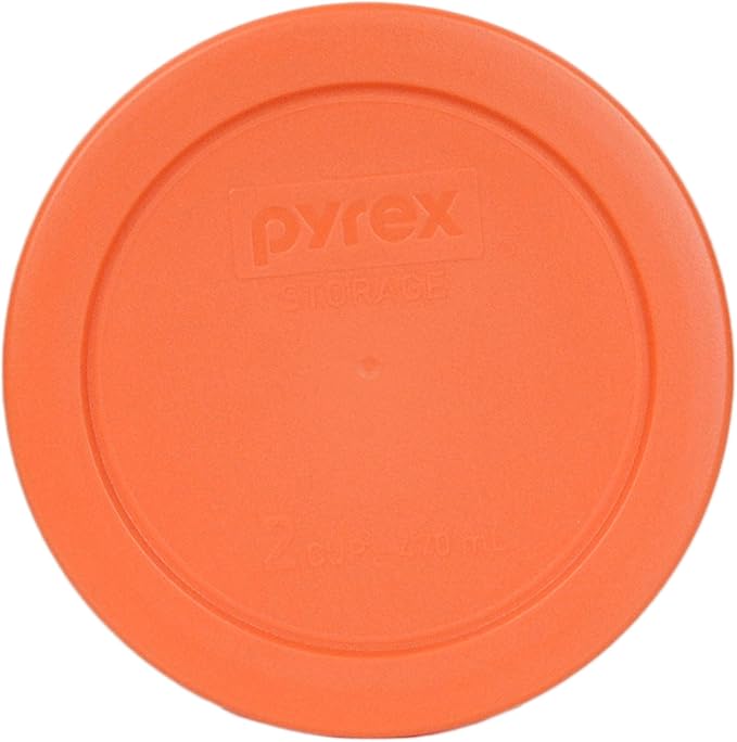 Pyrex Orange 2-Cup 4.5" Round Storage Cover 7200-PC for Glass Bowls - Single Lid