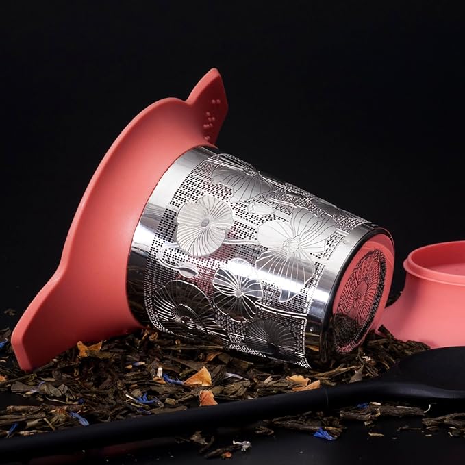 Tea Basket For Loose Tea Loose Leaf Tea Steeper For Loose Leaf Tea Stainless Tea Infuser Fine Mesh Tea Infuser Tea Filter Strainer Tea Diffusers For Loose Tea Brewer (Tangerine)
