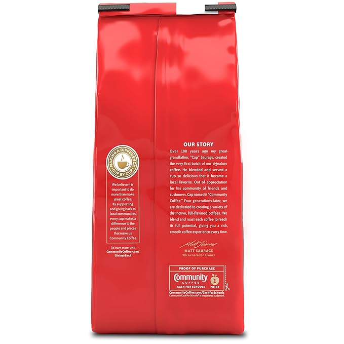 Community Coffee House Blend 12 Ounces, Medium Dark Roast Ground Coffee, 12 Ounce Bag (Pack of 4)