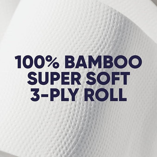 Save Trees Bamboo Toilet Paper -24 Rolls Of Septic Safe Organic Toilet Paper 3-ply, 300 Sheets Per Roll - PFAs Free, FSC Certified, Plastic & Chemical Free - For Home, Boat & RV Use