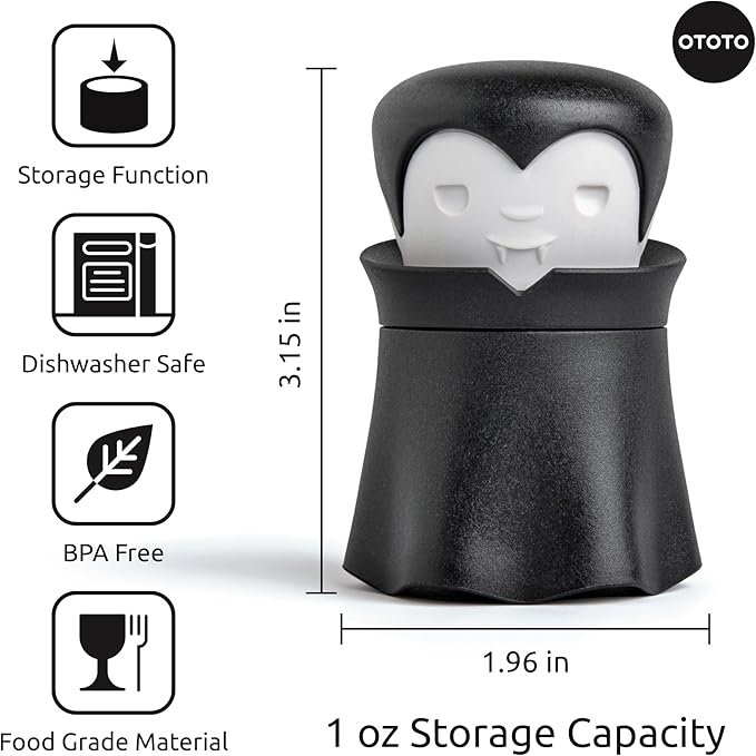 OTOTO New Grindula Herb Grinder - Dracula Gothic Manual Spice Grinder for Kitchen, Halloween Mini Spice Grinder, Unique Kitchen Gadgets, Goth Accessories, Spooky Goth Kitchen Gifts, Black