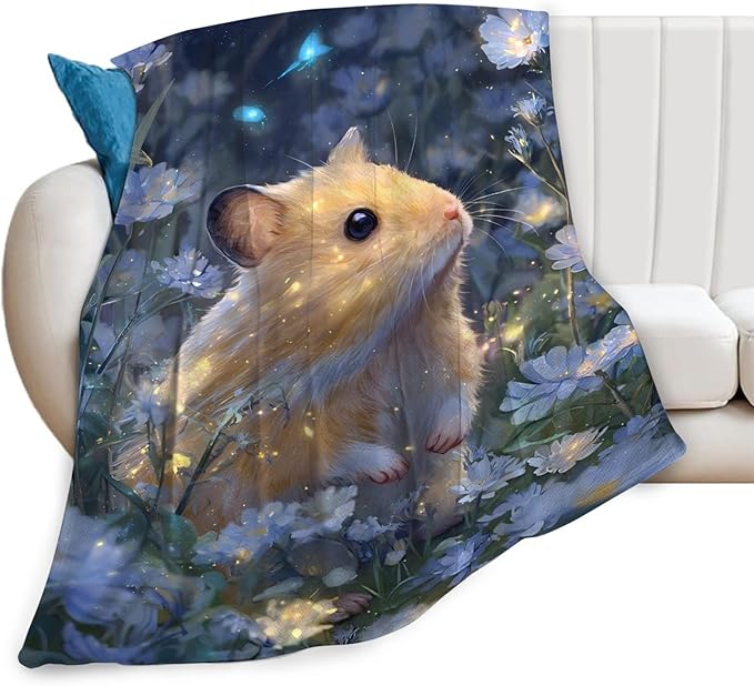Hamster Blanket Gifts for Girls Boys Guinea Pig Lover Throw Cozy Plush Fleece Flannel Lightweight Fuzzy Blankets for Women Men 50"X40"