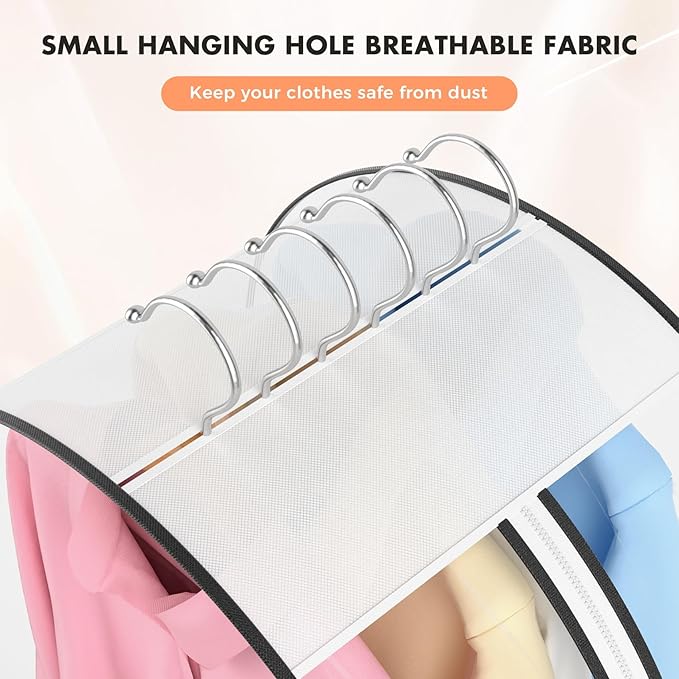 10" Gusseted All Clear Garment Bags for Hanging Clothes 4 Packs 40" Suit Bags for Closet Storage Hanging Clothes Storage Suit Cover for Shirts,Coats, Dresses，Suits