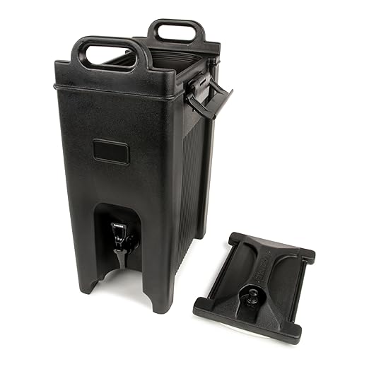 Carlisle FoodService Products 5-Gallon Insulated Beverage Dispenser, Cateraide, Food-Grade with Handles, Rugged PE Shell with PU Insulation for Coffee, Tea and Hot or Cold Drinks, Black - Made in USA