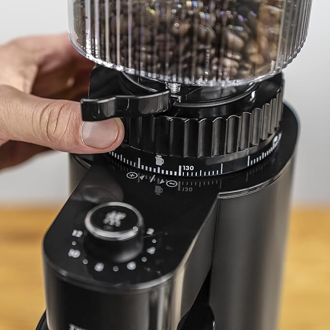 ZWILLING Enfinigy Burr Coffee Grinder Electric, 140 Coffee Grinding Options from Espresso to Drip Coffee, Black