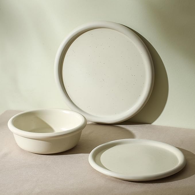 Stone Lain Capri 12-Piece Dinnerware Set Stoneware, White