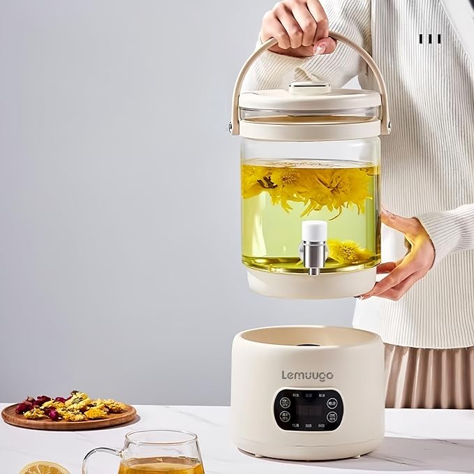 Lemuugo Electric Tea Maker, 3L Multi-Function Kettle for Brewing Tea, Wine, Soup, Fruit Enzyme，Large capacity