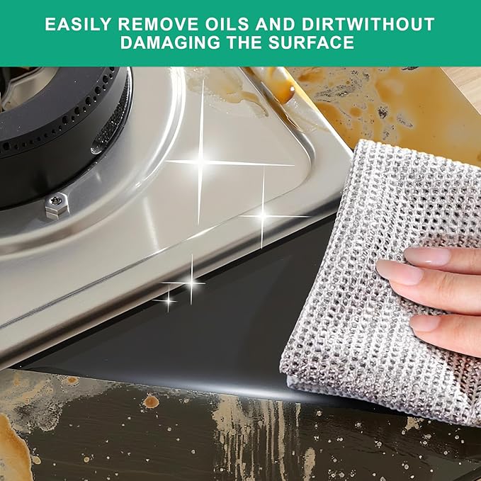 10Pcs Multipurpose Wire Dishwashing Rag, Reusable Non-Scratch Wire Dishcloth, Metal Dish Cloth Wet and Dry for Kitchen Cleaning, Sinks, Dishes, Stove Top, Dimensions(7.87X7.87)