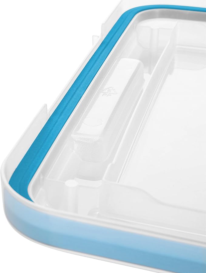 Sterilite 20 Qt Gasket Box, Stackable Storage Bin with Latching Lid and Tight Seal, Plastic Container to Organize Basement, Clear Base and Lid, 6-Pack