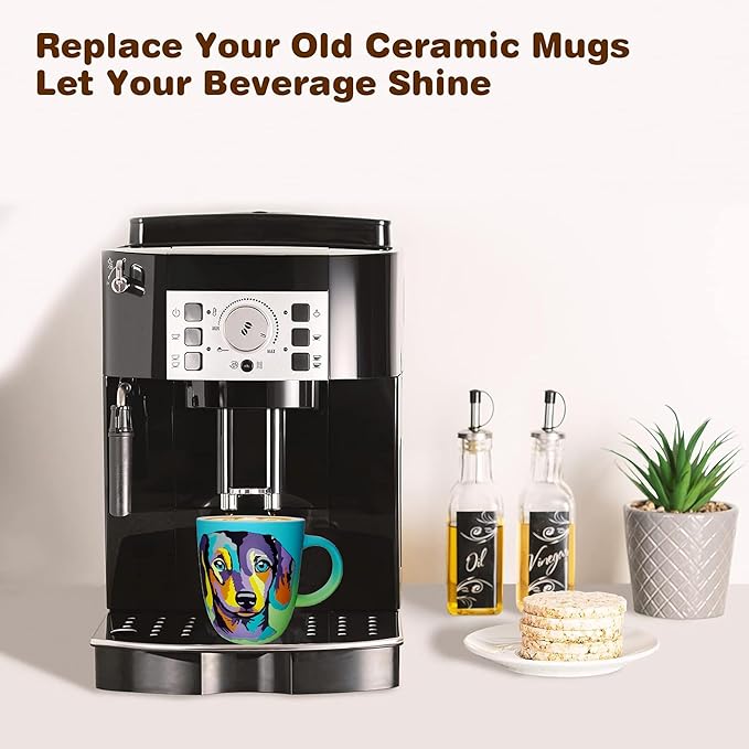 Soft Touch Dachshund Blue Mug - 18 Oz Coffee Mug with Beautiful Box - Best Gift for Dachshund Lovers - Unique Ceramic Tea Cups for Daily Use
