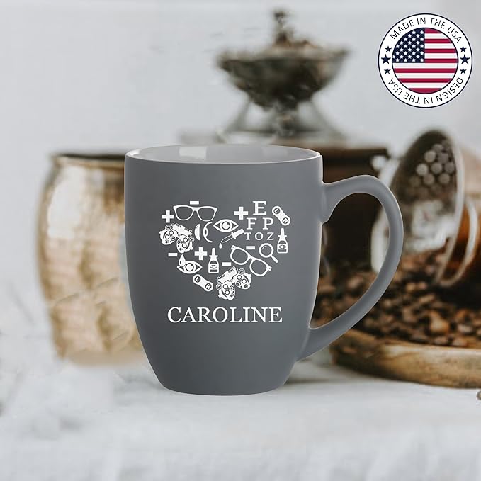 Custom Engraved Coffee Mug - Personalized Gifts for Eye Doctors, Graduation Gift for Dental Student, Birthday Appreciation Gift for Best Ophthalmologist (Mug, Eye Doctor)