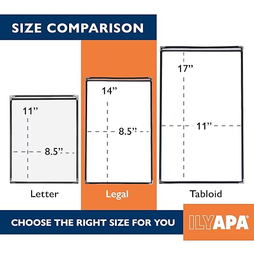 Ilyapa 30 Pack of Menu Covers 8.5 x 14 Inch Paper - Single Page, 2 View, Double Stitched Sleeves 8.5 x 14 Inches, Two Clear Viewing Surfaces