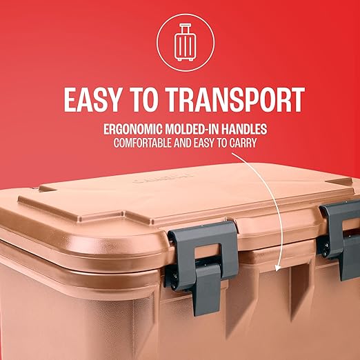 Cambro Insulated Food Pan Carrier - 8 Inch Deep Hotbox and Food Warmer for Catering & Transport - Top Load S-Series (Beige)