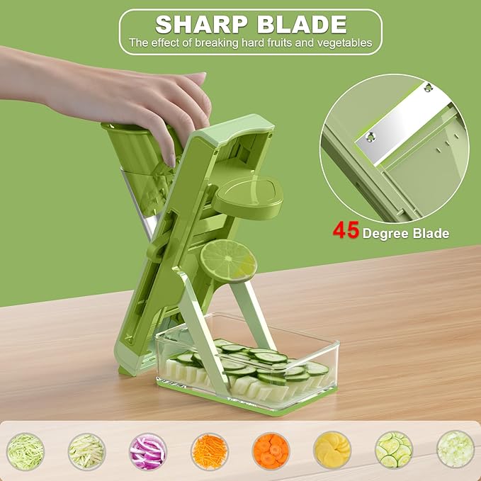 Eletronova Safe Mandoline Slicer for Kitchen, Vegetable Slicer for Kitchen