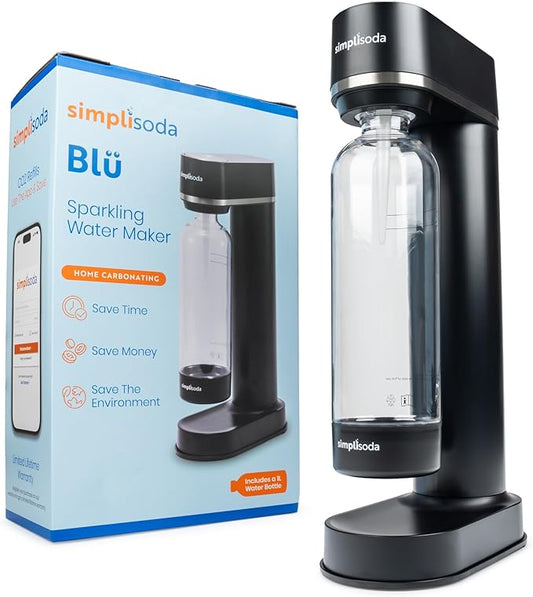 BLÜ Sparkling Water Maker, Premium Soda Streaming Machine, Carbonated Water Machine and Soda Maker - Black (No CO2 Cylinder Included)