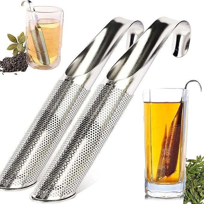 Stainless Steel Tea Diffuser & Strainers - 2PCS Long-handle Filters for Loose Leaf Tea, Coffee, Spices