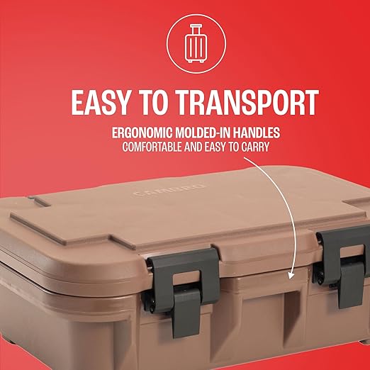 Cambro Insulated Food Pan Carrier - 4 Inch Deep Hotbox and Food Warmer for Catering & Transport - Top Load S-Series (Beige)