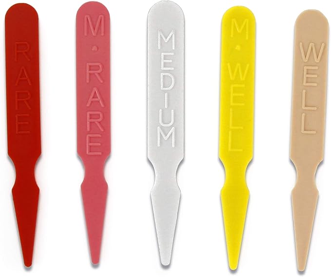 New Star Foodservice 24197 Plastic Steak "Medium Rare" Markers, Pink (Pack of 1000)